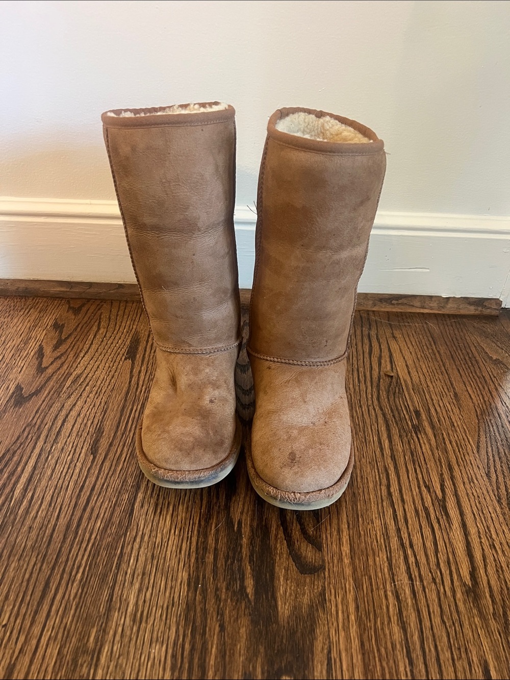 Classic Tall UGG Tan Suede Shearling Boots